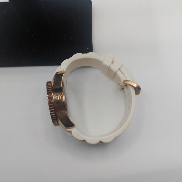 Swiss Legend Commander Saphitek Watch White Rubber Band Gold Bezel Accessory - Picture 6 of 10